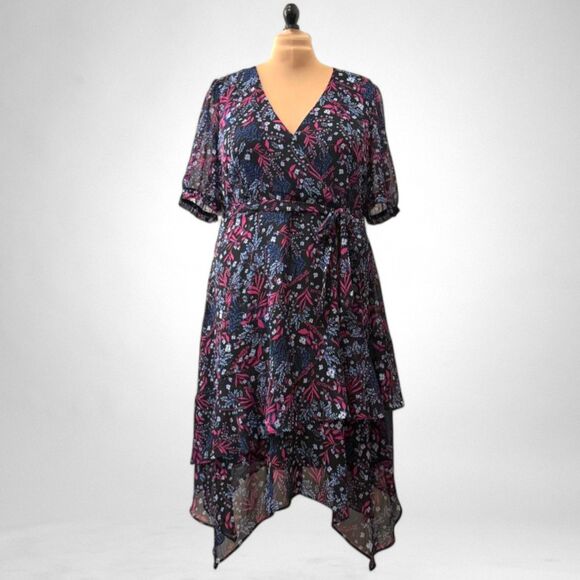 ESTELLE Plus Garland Handkerchief Hem Dress, NEW!! Size 2X/20W - Picture 1 of 8